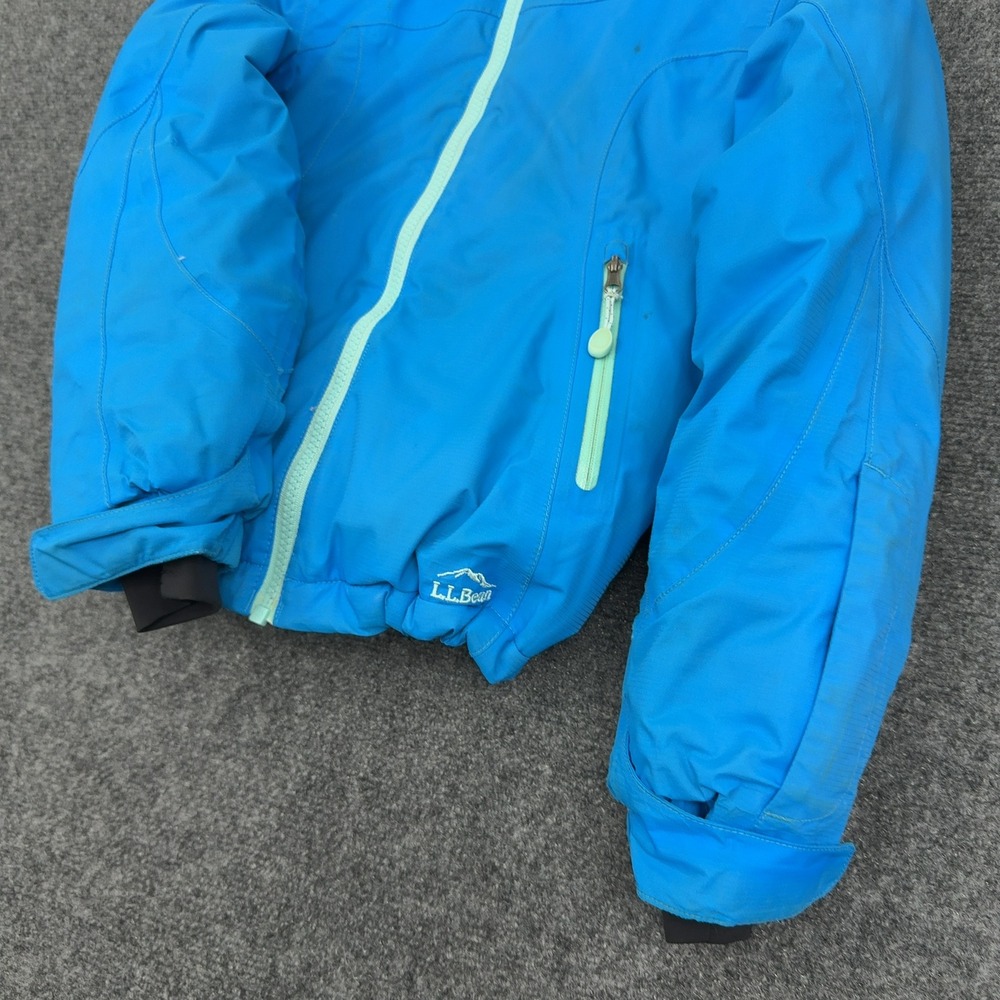 LL Bean Ski Jacket Kids S 8 Blue Nylon Thinsulate Tek2 Insulated Winter Outdoor - Picture 3 of 9